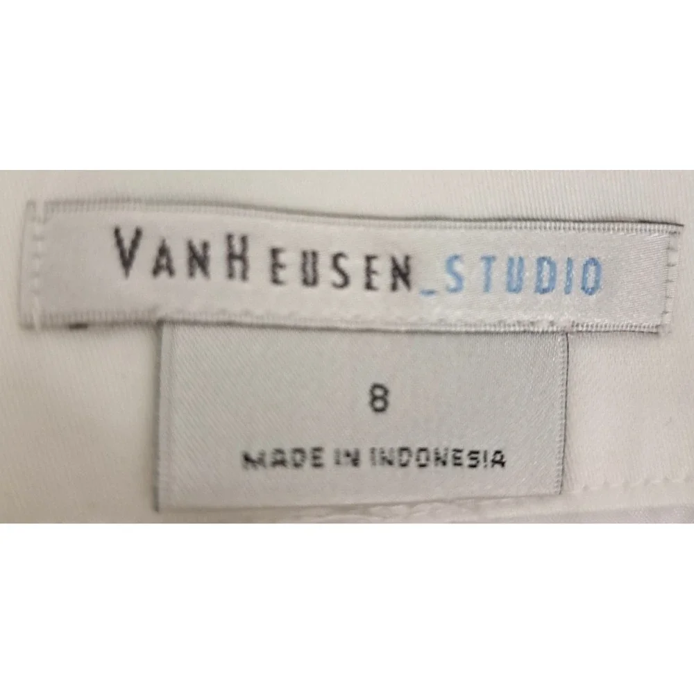 Lot of 2 Van Heusen‎ Studio Pencil Skirts Woman's 8 Geometric / City Zip Cotton